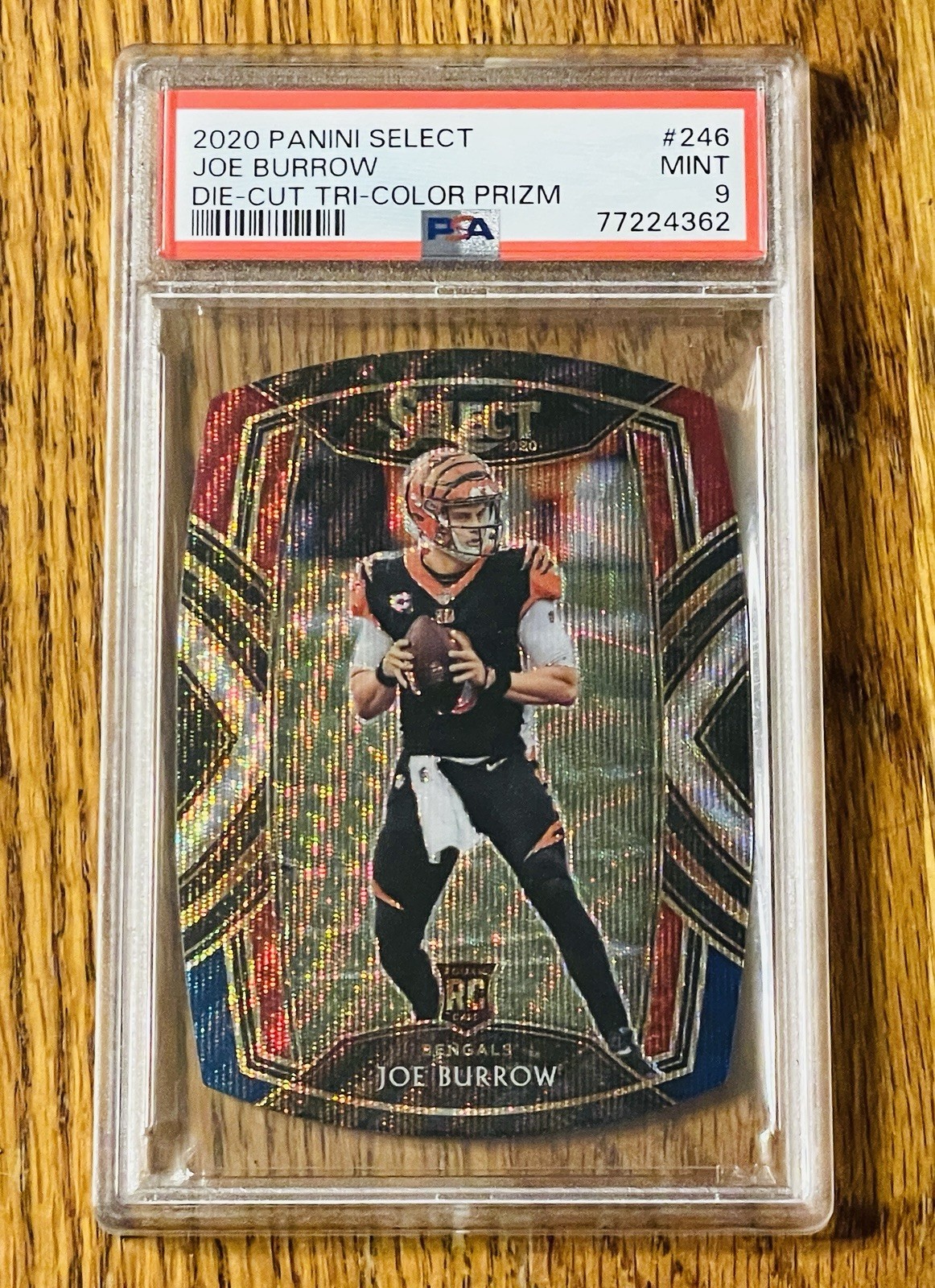 2020 Panini Select Joe Burrow #246 Club Level Die-Cut Tri-Color Prizm PSA 9 RC