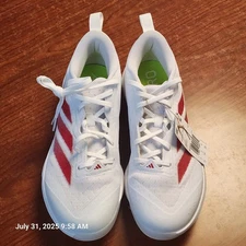 adidas® adiZERO® INSTINCT Women's Size 9.5 Softball Cleats IH3469 New White Red