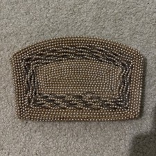 John Wind Vintage Clutch Coin Purse Handbag Ivory Beaded Pearls Silk Lined Zip