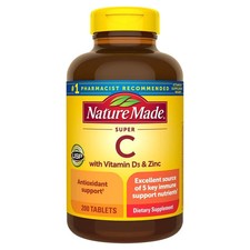 Nature Made Super C Vitamin with D3 and Zinc 200 Tablets  EXP 07/27