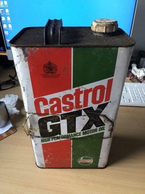 Castrol GTX Oil Can Tin Vintage retro 5L 5 litres  Plastic  Cap Automobilia