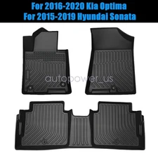 For 2016-2020 Kia Optima 2015-2019 Hyundai Sonata TPE Floor Mats Liners Set New