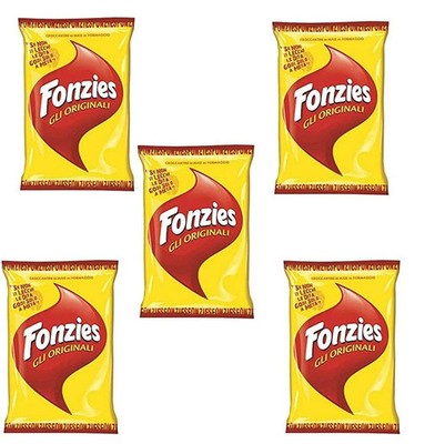 5x FONZIES Italienischer Käse Geschmack Chips Chips Maissnack Original 100g