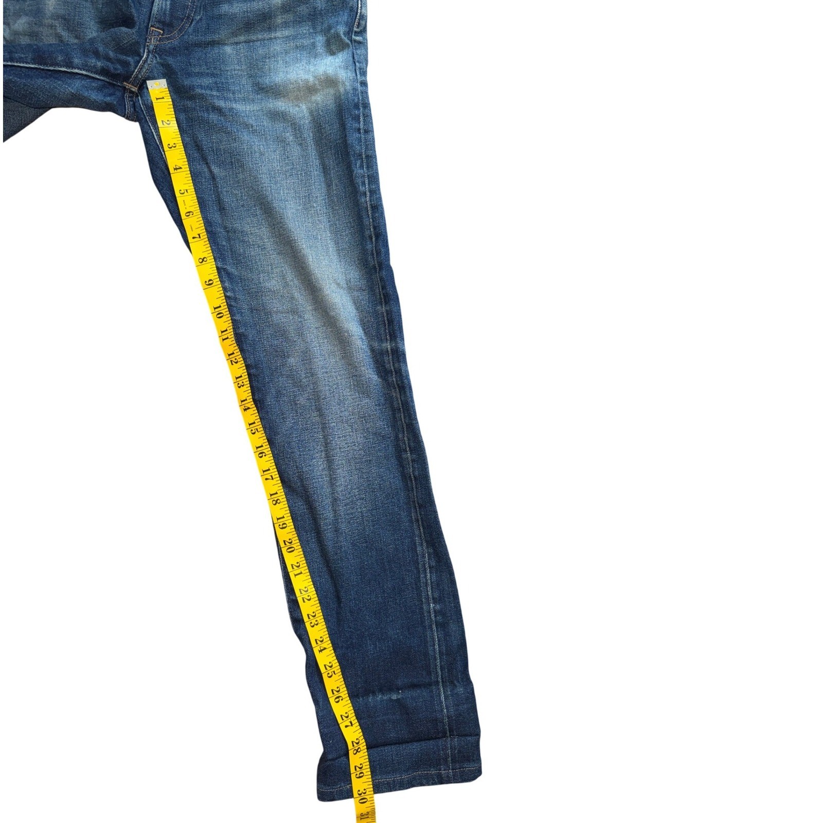 Uniqlo Selvedge Slim Fit Jeans Mens 32x30 Blue Denim Stretch Medium Wash thumbnail 7