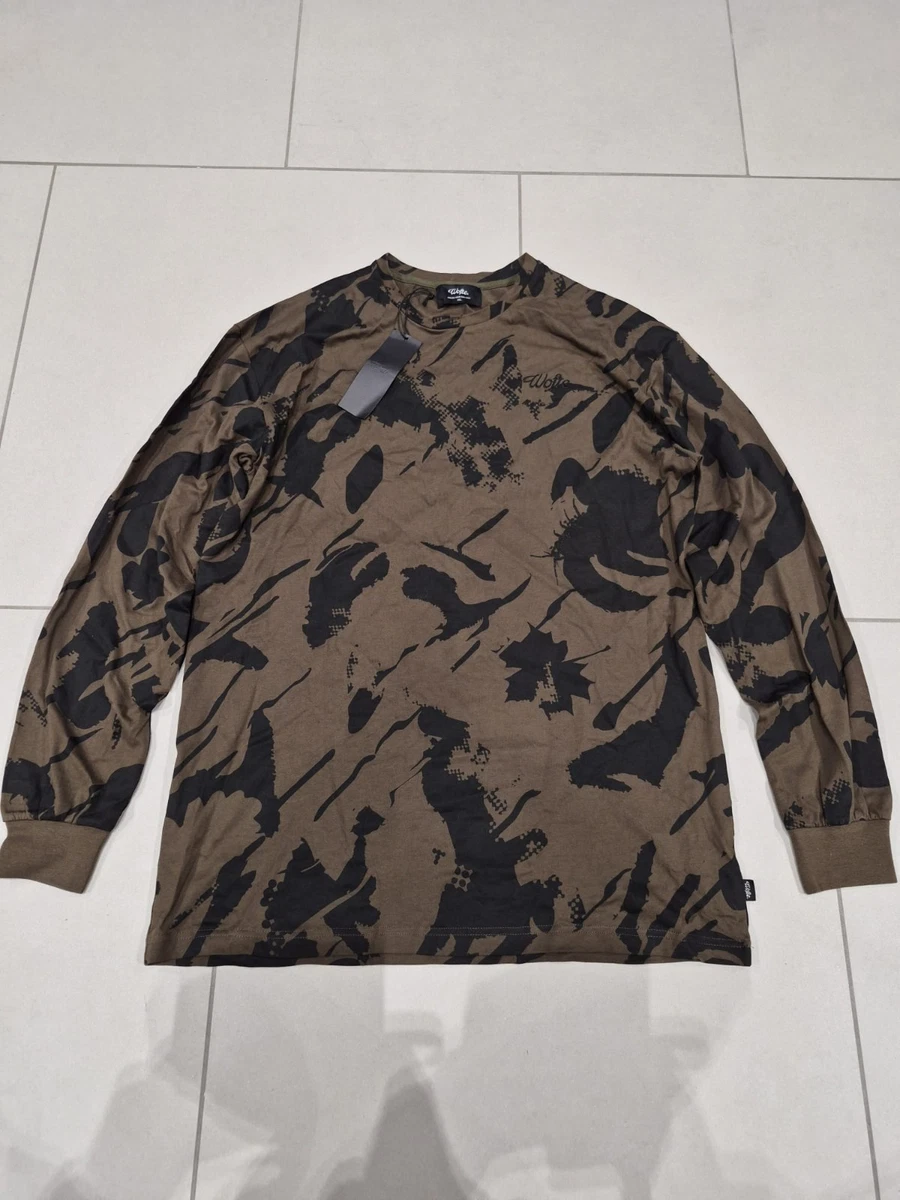 Camiseta manga larga Wofte Shadow camuflada. Pesca de carpa.