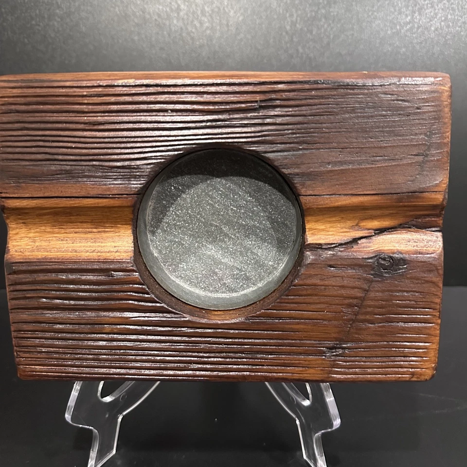 ETU HOME reclaimed Wood Candle Cigar Holder Rustic Timber Hungary 5.5" X 8" - Image 4 of 4