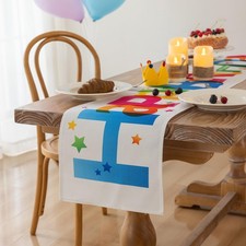 Happy Birthday Table Runner Party Decorations Kitchen Dining 13x72 Inch White