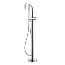 Pemberly Row Freestanding Polished Chrome Tub Faucet with Hand Shower