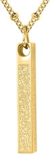 Islamic Jewelry Gift Muslim Gold Allah Arabic 3D Bar Ayatul Kursi Necklace 18+2"