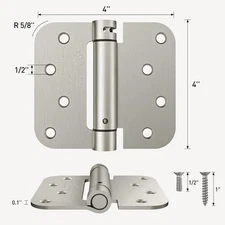 Self Closing Door Hinges 4.0 Inch , Spring Loaded, Brushed Nickel