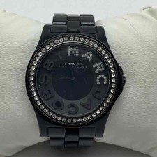 Marc By Marc Jacobs Mbm8540 Black Womens Watch Crystal Logo Dial 42mm