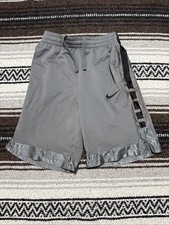 Nike Elite Youth XL Basketball Shorts Dri-FIT Gray Black Boys DA0173 Gym