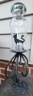 Vintage Etched Upcycled Glass Cloche On Metal Stand W/ Cat Inside — photo 1