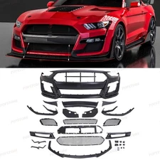 Complete Front Bumper Cover w/ Grille & Lip For 2018-23 Ford Mustang GT500 Style