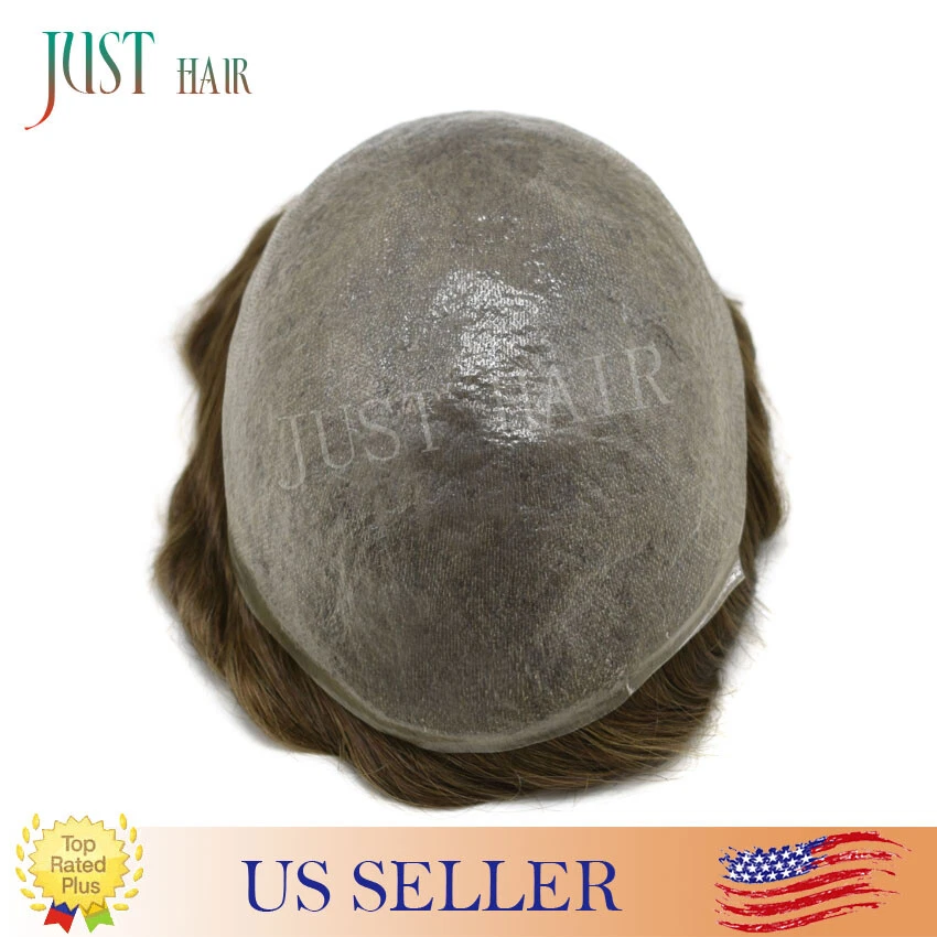 Mens Hair Replacement Ultra Thin Skin Toupee All Colors Hairpieces PU System Wig - Image 3 of 4