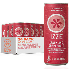 IZZE Sparkling Juice, Grapefruit, 8.4 oz Cans, 24 Count