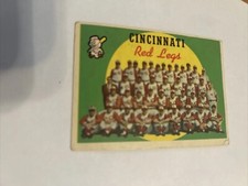 1959 Topps Card #111 Cincinnati Redlegs Team 2nd Series Checklist Unmarked