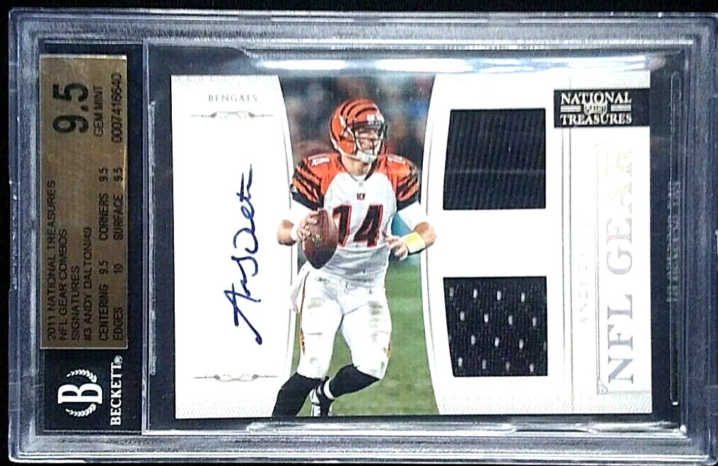 Andy Dalton Playoff National Treasures NFL Gear Combos #3 Signature