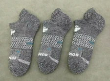 3 pairs Bombas Men's All-Purpose Gray Ankle socks - Size MEDIUM