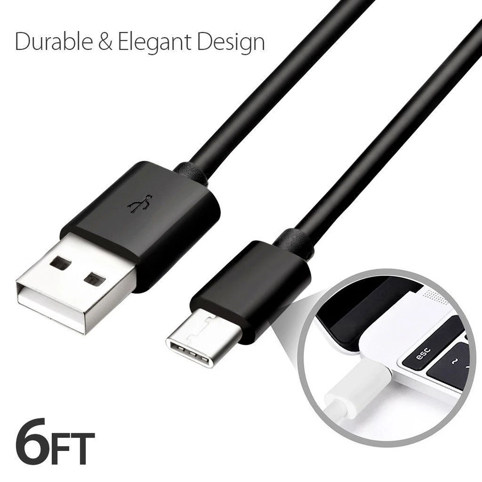 6FT USB C CABLE TYPE C to A FAST CHARGING DATA SYNC CHARGER CORD FOR SAMSUNG - Image 3 of 4