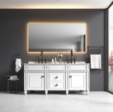 Vanity Bathroom Diming LED Touch Mirror Light Wall Mounted Mirror Antifog 60x36"