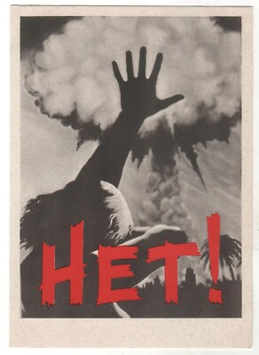 #ad 1961 No BOMB NO to nuclear explosions Anti war. PEACE Russian Postcard OLD $29.90