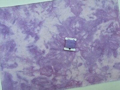 Hand Dyed Cross Stitch Aida Fabric 14 count 16'' x 11'' Mermaid Cotton Cloth