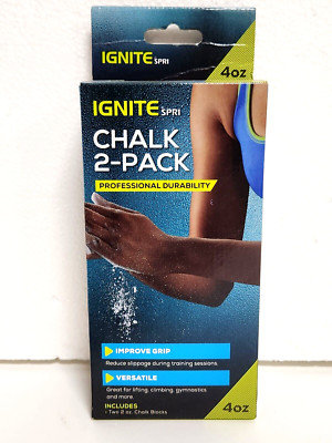 Gym Chalk 2 Pack Improve Grip Weight Lifting Climbing Gymnasitcs - New - Ignite