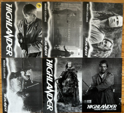 HIGHLANDER MOVIE: EXCLUSIVE BINDER PROOF SET CARDS B1 - B5 & DLEAR BONUS BC1