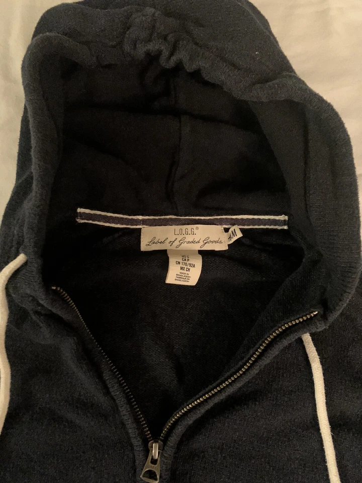 L.O.G.G. by H&M Sudadera con Capucha Azul Marino Cuarto Cremallera Para Hombre Talla Pequeña Foto 4 de 4
