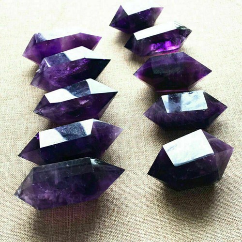 Natural Purple Amethyst Quartz Crystal Point Wand Obelisk Healing Tower 4-5cm - Picture 5 of 6