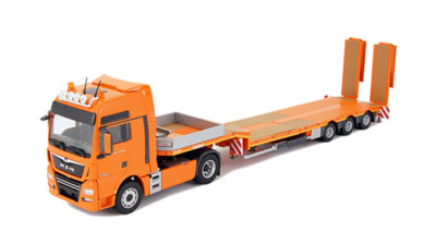 Conrad 76230-01 MAN TGX XXL Euro 6 2-Axle Tractor w/Nooteboom Semi-Flatbed 1/50