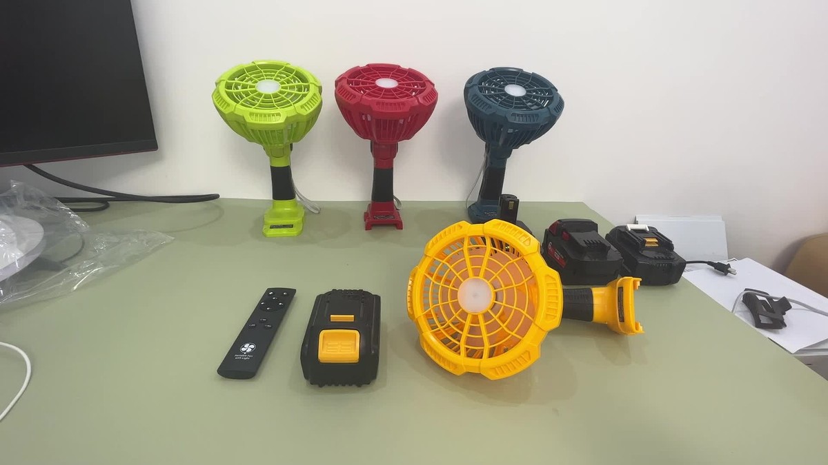 Portable Fan for Dewalt 20V Li-ion Battery with 9W LED Light
