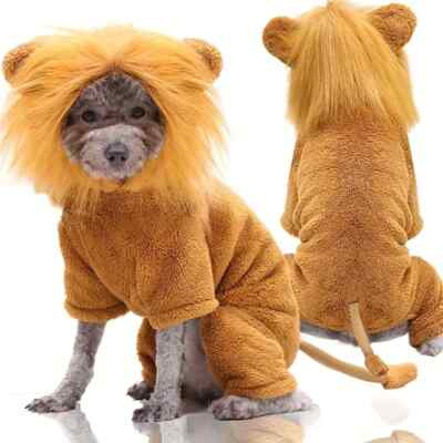 Lion Dog Costume Cowardly Lion Wizard o Oz Pet Cat Halloween Clothes Cosplay New