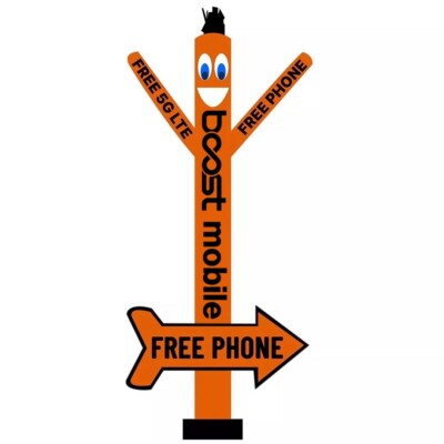 20ft Boost Mobile Inflatable  Air Tube Wavy Man Dancer With Arrow Without Blower