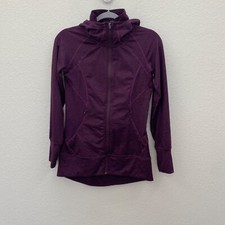 Eddie Bauer Purple Performance Stretch Full Zip Hoodie w Pockets Womens sz Small