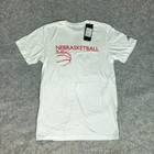 Nebraska Cornhuskers Men Shirt Small Adidas White Short Sleeve Tee NCAA NWT C2
