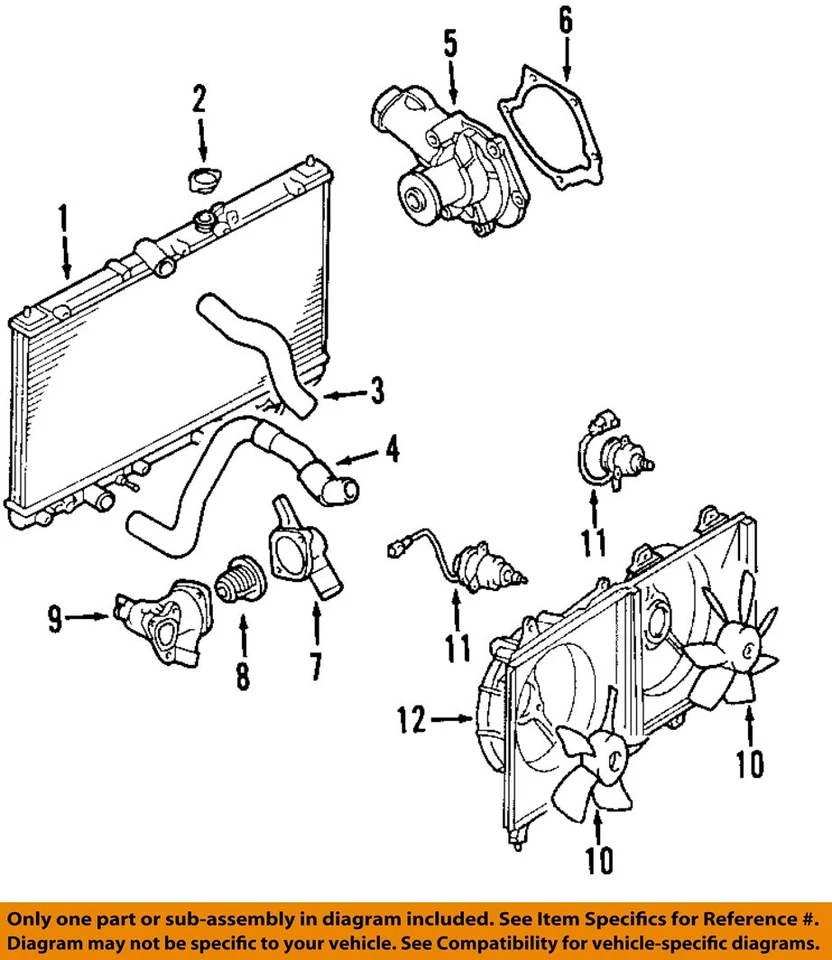 Used Engine Cooling Fan Motor fits: 2005 Mitsubishi Galant fan assembly Canada m - Изображение 3 из 4