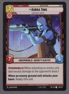 Star Wars Unlimited TotR Foil Card TWI166 Aurra Sing