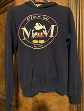 Vtg 80s Disneyland Mickey Mouse Pullover Hoodie Sweatshirt Blue S Made in USA