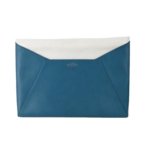 Smythson Panama Leather Bifold Card Case [initials engraved] VG