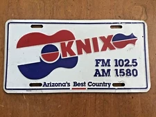 KNIX 102.5 FM Radio Arizona’s Best Country License Plate Booster Vintage novelty