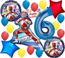 Power Rangers Party Supplies Balloon Decoration Bouquet for 6th Birthday 
