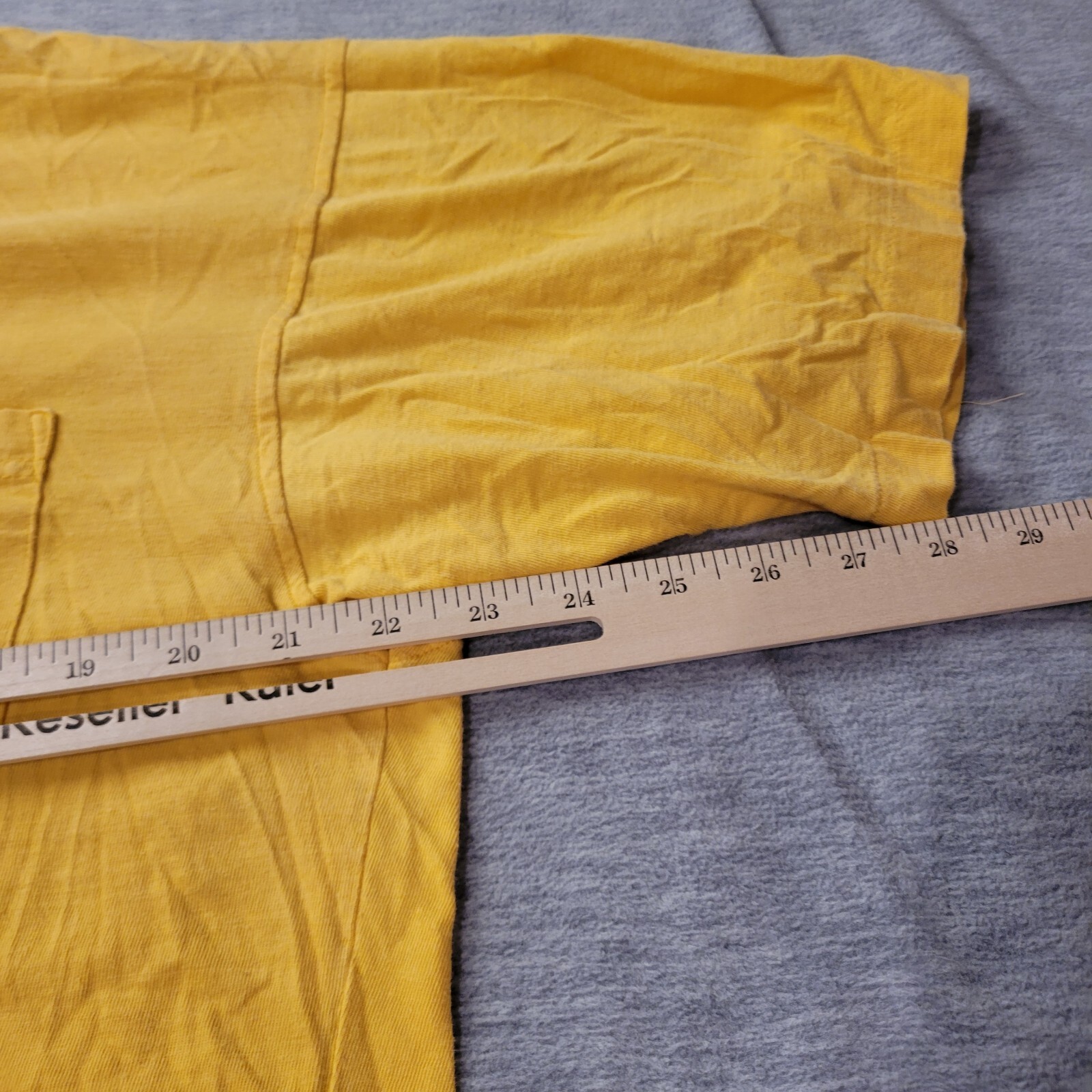 Vintage Basic Gear Solid Yellow Pocket Mens T-Shi… - image 6