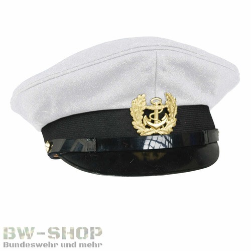 BUNDESWEHR MARINE KAPITÄNSMÜTZE WEIß NEU BW SCHIRMMÜTZE BOOTSMANN