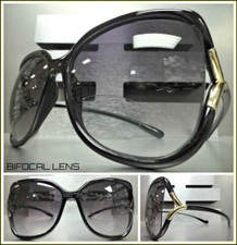 Women's Vintage RETRO Style BIFOCAL SUN GLASSES READERS Black Butterfly Frame