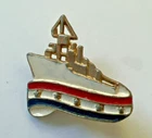 Vintage World War 2 Navy Battleship Military Sweetheart Brooch Pin
