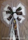 6 WHITE ROSES MOSSY OAK BREAK UP Pew Bows for Occasions