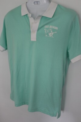 TRUE RELIGION BUDDHA LOGO GREEN W/WHITE TRIM  S/S POLO SHIRT  SZ: 2XL 2X XXL NWT