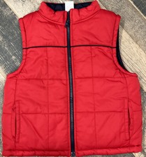 Gymboree Kids Boy's Nylon Puffer Vest Full Zip Red Size Small